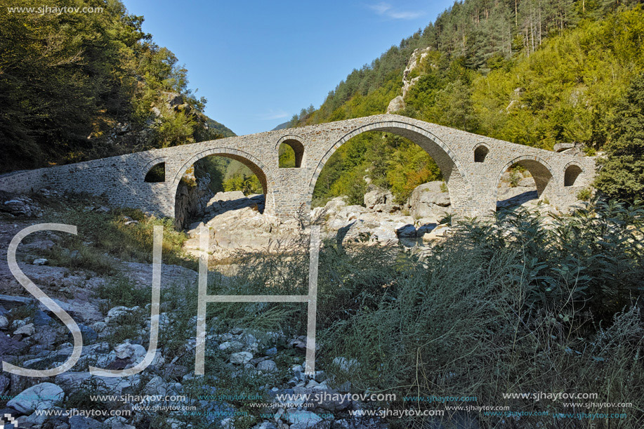 Amazing view of  Devil"s Bridge and Arda river, Kardzhali Region, Bulgaria