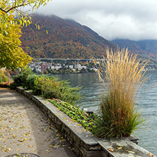 embankment of  Montreux and Alps, canton of Vaud, Switzerland