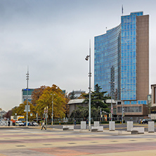 Business buildings in city of Geneva, Switzerland