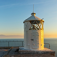 Amazing Sunset over Lighthouse in Kavala, East Macedonia and Thrace, Greece