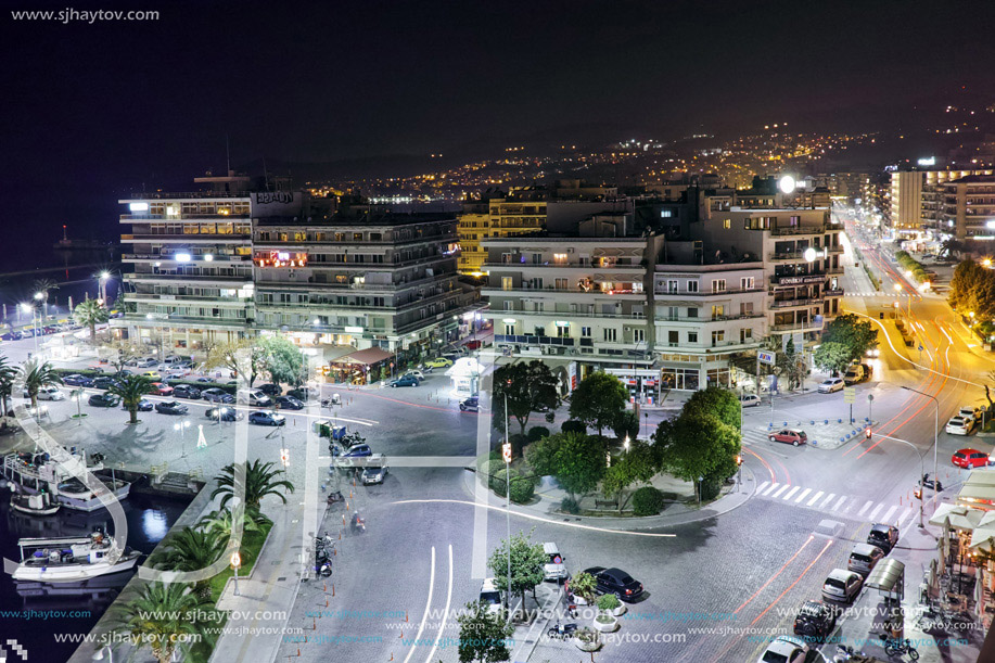 Amazing Panoramic night photo of Kavala,  East Macedonia and Thrace, Greece