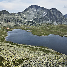 Amazing Panorama of Tevno Lake and Kamenitsa peak, Pirin mountain, Bulgaria