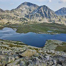 Panoramic view to Tevno Lake and Kamenitsa peak, Pirin mountain, Bulgaria