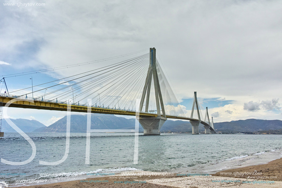 The cable bridge between Rio and Antirrio, Patra, Western Greece