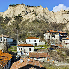 Panoramic view to ancient Melnik town, Blagoevgrad region, Bulgaria