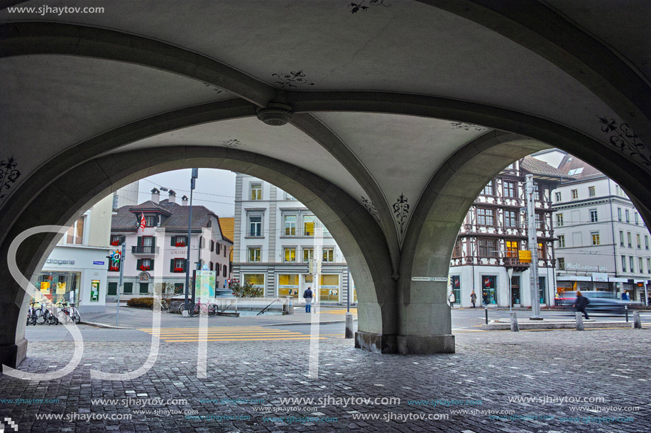 foggy early morning  in City of Luzerne, Switzerland