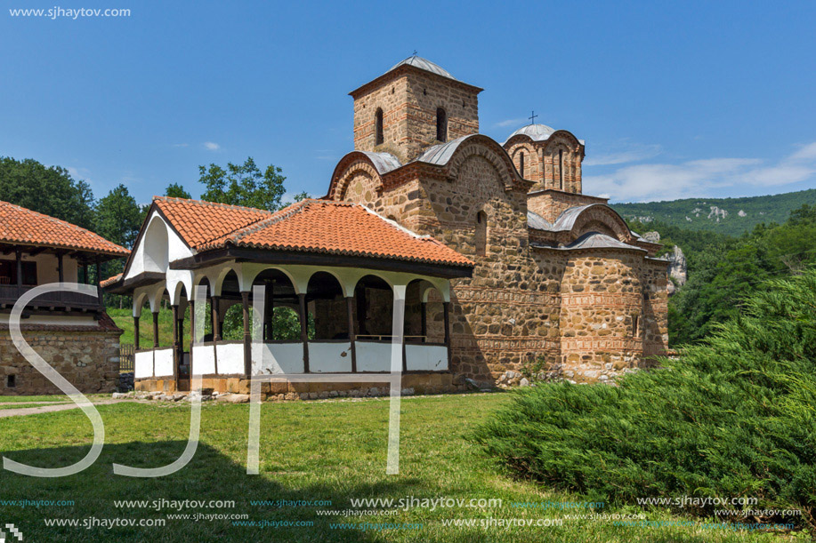 Amazing view of church in Poganovo Monastery of St. John the Theologian, Serbia