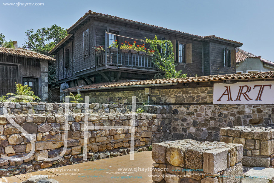 Ancient ruins and Old house in Sozopol Town, Burgas Region, Bulgaria