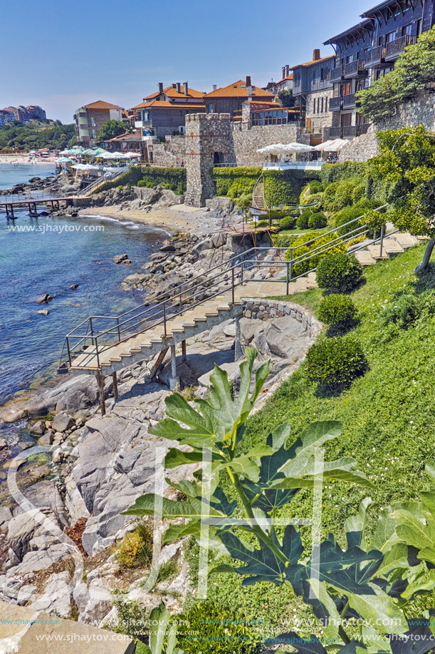 ancient fortifications and Panoramic view of Sozopol town Burgas Region, Bulgaria