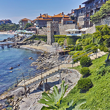 ancient fortifications and Panoramic view of Sozopol town Burgas Region, Bulgaria