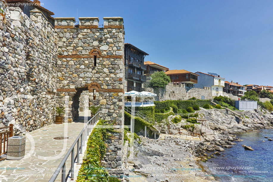 ancient fortifications and  embankment  of Sozopol, Burgas Region, Bulgaria