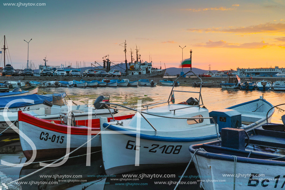 Boats at port of Sozopol, Burgas Region, Bulgaria