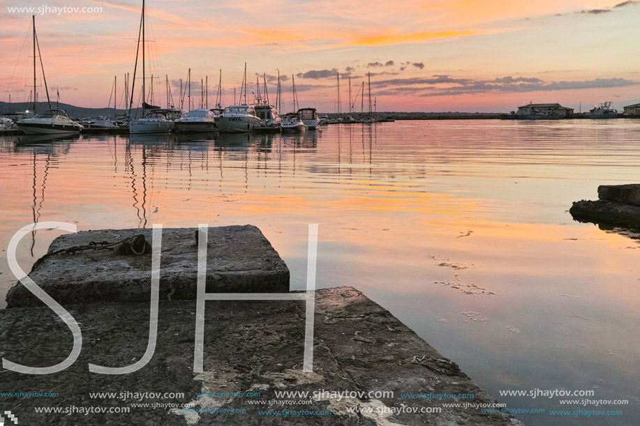 Sunset Picture of port of Sozopol, Burgas Region, Bulgaria