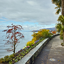 Embankment Montreux and Lake Geneva, canton of Vaud, Switzerland