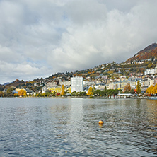 Amazing Panorama of Montereux and lake Geneva, canton of Vaud, Switzerland