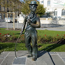 Charlie Chaplin monument in town of Vevey, canton of Vaud, Switzerland