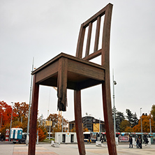 Geneva broken chair in front of the united nation building, Switzerland