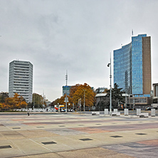 Business buildings in city of Geneva, Switzerland