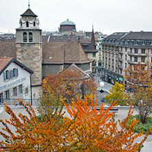 Autumn Panoramic View of city of Geneva, Switzerland