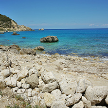Rock in the water of Agios Nikitas Beach, Lefkada, Ionian Islands, Greece