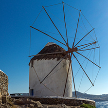 White windmill on the island of Mykonos, Cyclades, Greece
