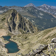 Amazing panorama from Polezhan peak to Gazey peak, Pirin Mountain, Bulgaria