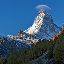 Amazing view of mount Matterhorn from Zermatt, Alps, Switzerland