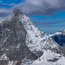 Winter landscape of swiss Alps with Matterhorn, Canton of Valais, Switzerland