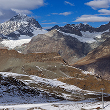 Amazing winter view of Swiss Alps, Canton of Valais, Switzerland