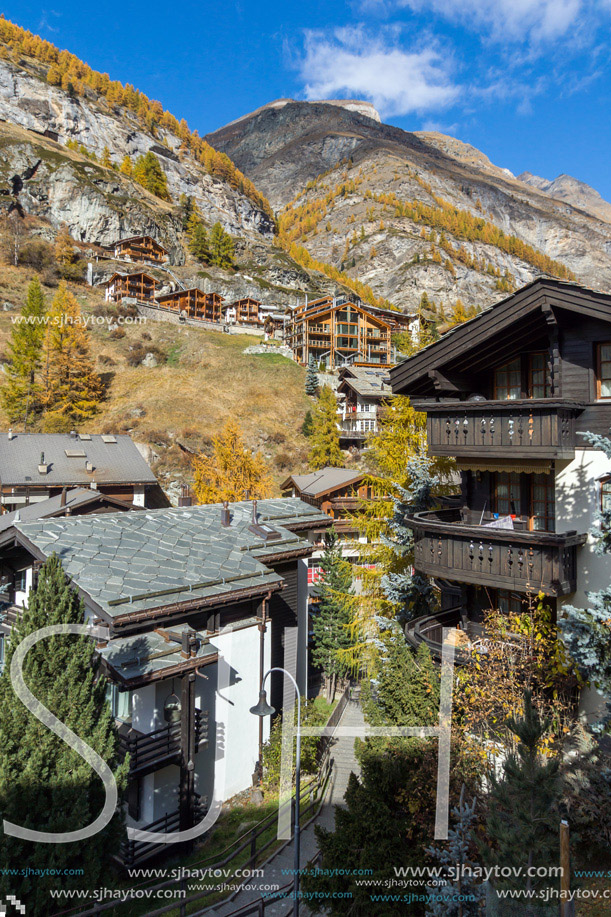 Panoramic view to Zermatt Resort, Canton of Valais, Switzerland