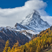autumn Landscape of Mount Matterhorn, Canton of Valais, Switzerland