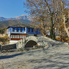 Old house and Stone bridge in Moushteni near Kavala, East Macedonia and Thrace, Greece