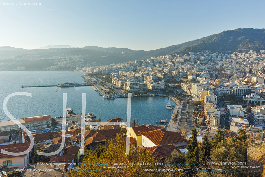 Panoramic view to Kavala, East Macedonia and Thrace, Greece