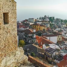 Panoramic view to old town of Kavala, East Macedonia and Thrace, Greece