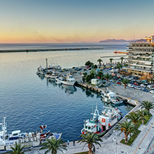 Amazing Panoramic sunrise view of Kavala,  East Macedonia and Thrace, Greece