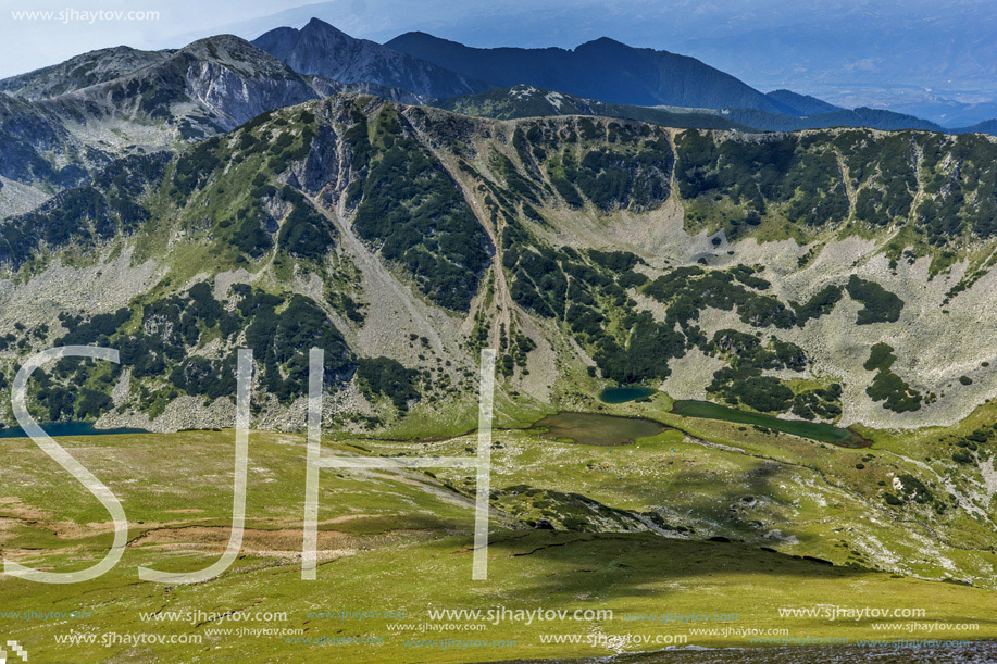 Amazing Panorama to Vlahini lakes, Pirin Mountain, Bulgaria