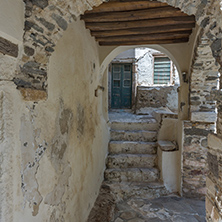 Tunnel under houses in Chora town, Naxos Island, Cyclades, Greece