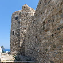 Castle wall of the fortress in Chora town, Naxos Island, Cyclades, Greece