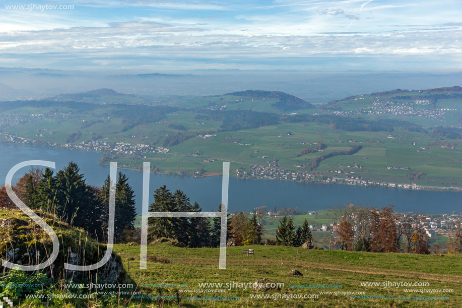 Panoramic view to Lake Luzerne, Alps, Switzerland