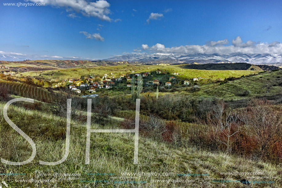 Panoramic view of Lozenitsa Village near Melnik town, Blagoevgrad region, Bulgaria