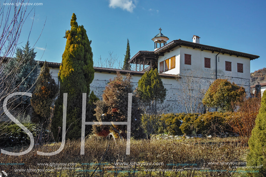 Outside view of Rozhen Monastery Nativity of the Mother of God, Blagoevgrad region, Bulgaria