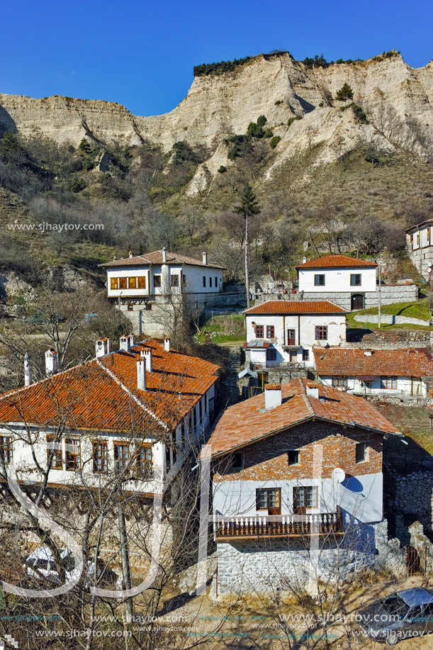Panoramic view to ancient Melnik town, Blagoevgrad region, Bulgaria