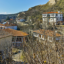 Old church and panorama to ancient Melnik town, Blagoevgrad region, Bulgaria