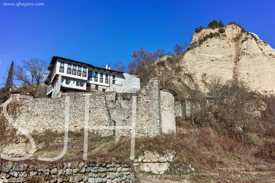 Museum The Kordopulov House and The sand pyramids in Melnik town, Blagoevgrad region, Bulgaria