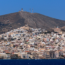 Amazing Panorama to town of Ermopoli, Syros, Cyclades Islands, Greece