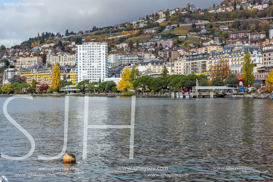 Amazing view to Montreux and Lake Geneva, canton of Vaud, Switzerland