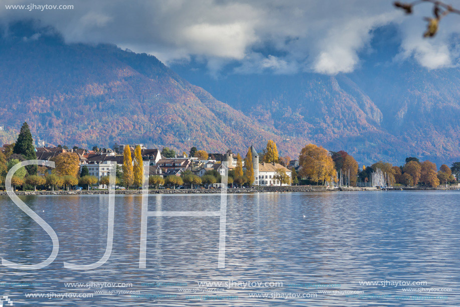 Panoramic view to Vevey, canton of Vaud, Switzerland