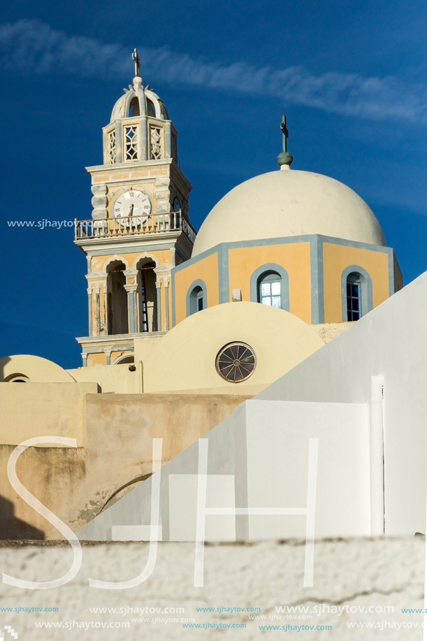 Old church in Fira, Santorini island, Thira, Cyclades, Greece