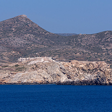 Panoramic view of Ios island in Aegean sea, Cyclades, Greece