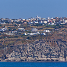 Panoramic view of Oia town, Santorini island, Cyclades, Greece